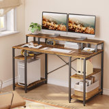 Kinslee 55inch Computer Desk, Office Work Desk with Monitor Stand