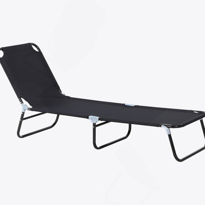 Folding Chaise Lounge Pool Chairs, Outdoor Sun Tanning With Reclining Back, Steel Frame & Breathable Mesh For Beach, Yard, Patio