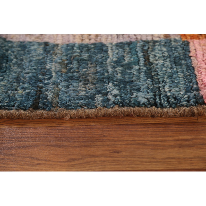 Tapis géométrique en laine marocain fait à la main 5 x 9