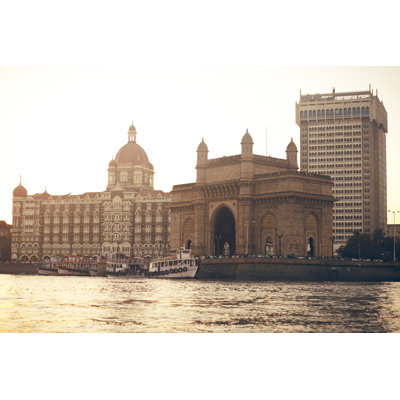 Mumbai With Gateway by Al_la - Wrapped Canvas Print