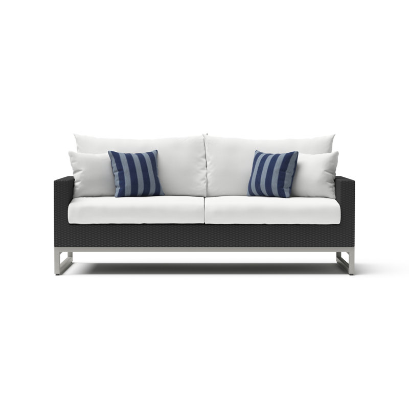 Sunbrella Outdoor 78In. Sofa - Grey, Brown, Charcoal Gray