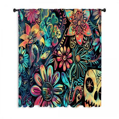 Rideaux à motif floral, voilages naturels et voilages - 1 panneau