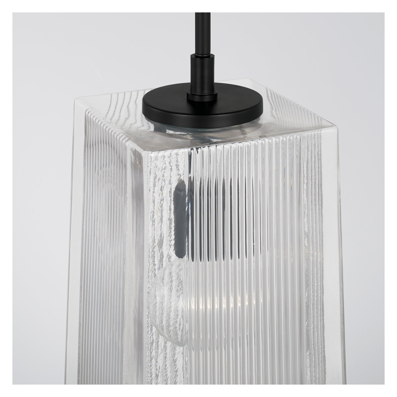 Kayda Single Light Glass Dimmable Pendant, Matte Black
