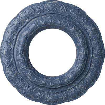 Endurathane Lisbon Ceiling Medallion, 15 3/8"OD x 7"ID x 1"P (Fits Canopies up to 7"), Hand-Painted Americana Crackle Finish