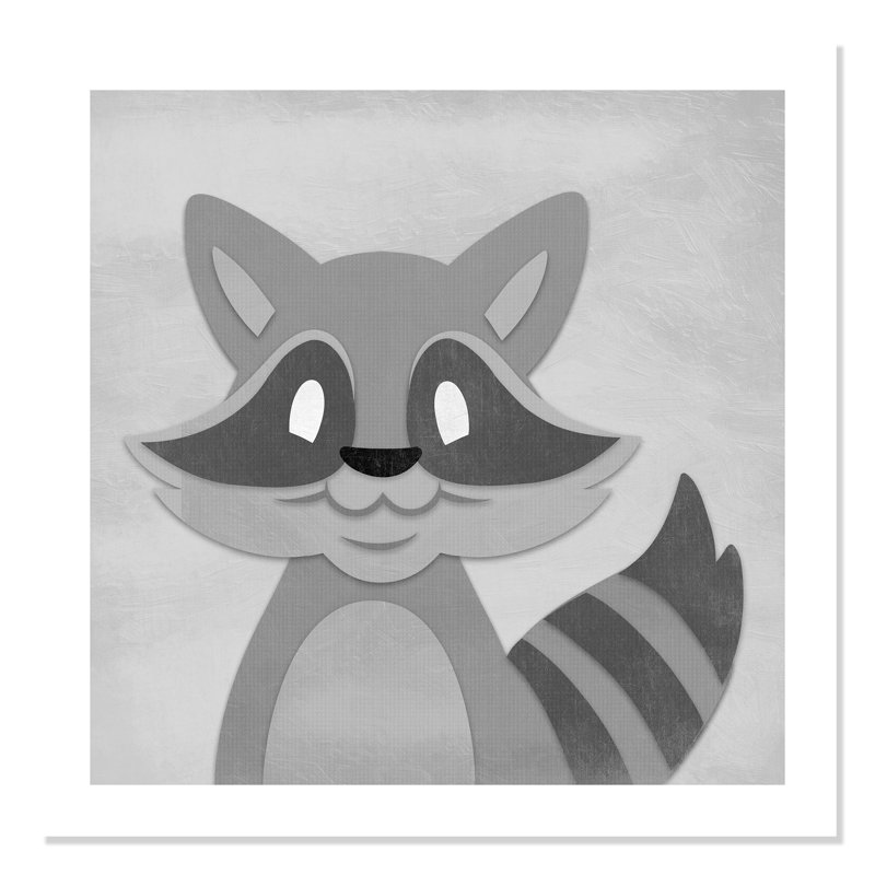 Impression sur papier Cheery Racoon, H 31 po x l 31 po x P 1 po, Papier