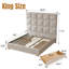 Lit plateforme tapissier de 71,5 po de hauteur avec 2 grands tiroirs de rangement en bois massif-394866170-394866148