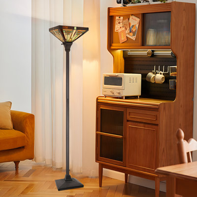  FIRMAN Tiffany-Style 1-Light Torchiere Floor Lamp 