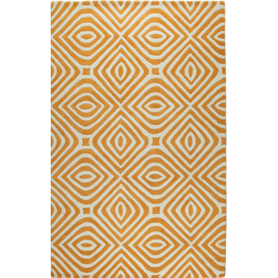 Tapis moderne en laine touffeté à la main, orange clair, élégant et confortable pour rehausser l'esthétique de votre décor de salon, de chambre à coucher, de bureau ou de maison