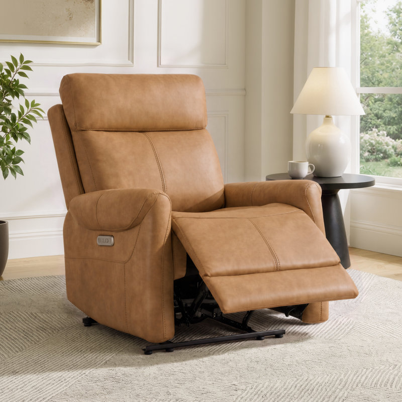 Fauteuil inclinable électrique avec siège surdimensionné 35,4 po, Brown Saddle