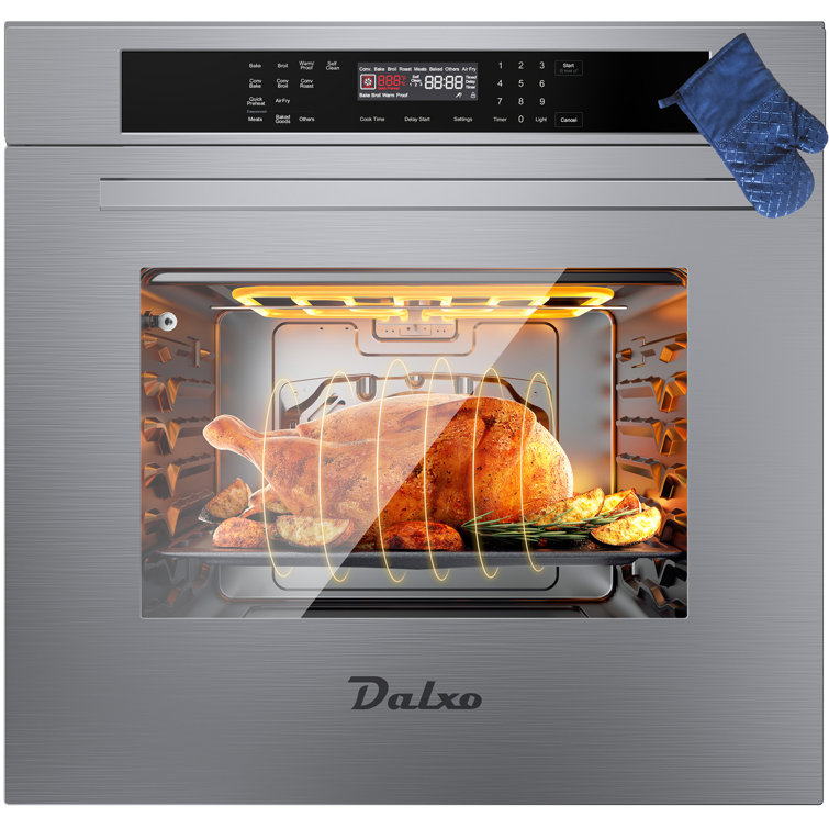  Dalxo 30-inch Electric Convection Single Wall Oven with 5 cu.ft  Capacity, Built-in Wall Oven, 10 Cooking Functions, 360°Rotisserie, Self- Cleaning, LED Touch Control, Air Fryer : Appliances