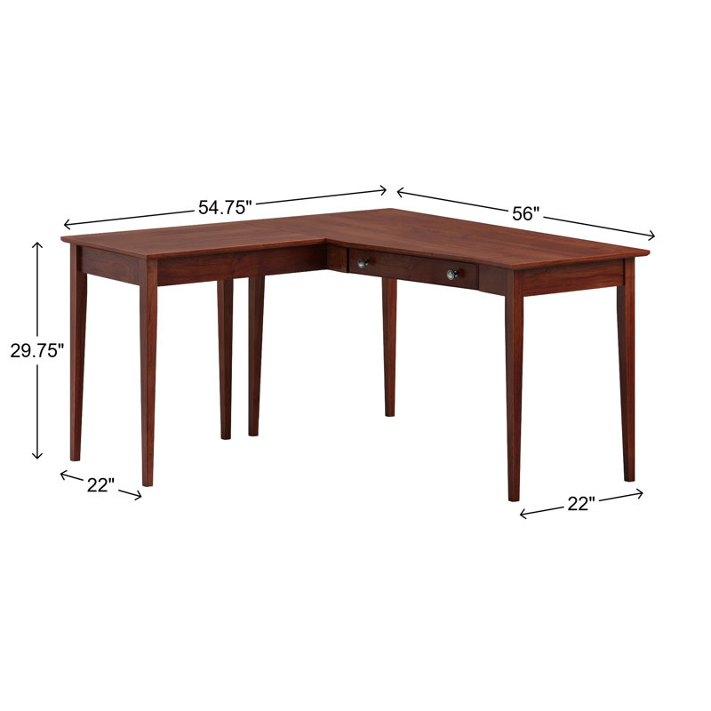 Bureau en bois massif gauche Malani, Cerisier Washington