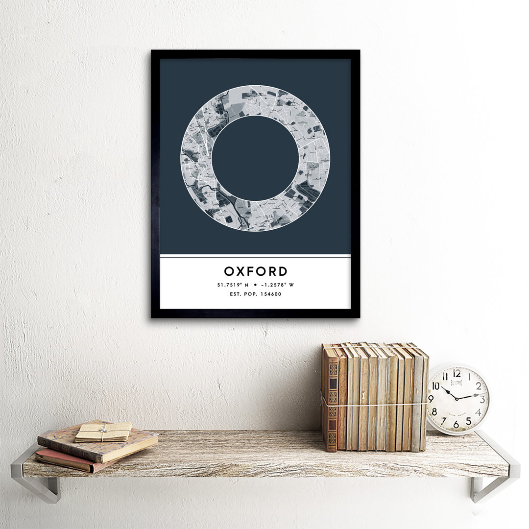 Oxford England United Kingdom City - Single Picture Frame Typography