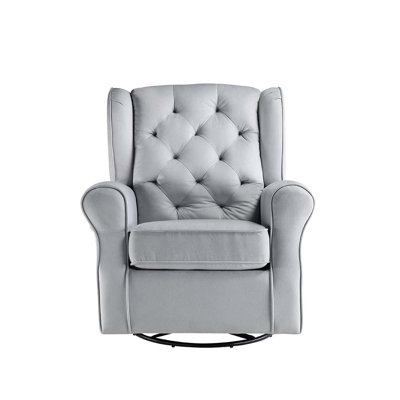 Arrakis Fabric Swivel Armchair in Gray