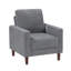 Meuble de salon moderne et contemporain en velours côtelé gris avec coussin confortable en bois massif-478798547