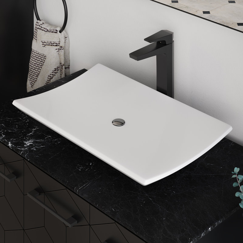 Lavabo de salle de bain rectangulaire Anneau