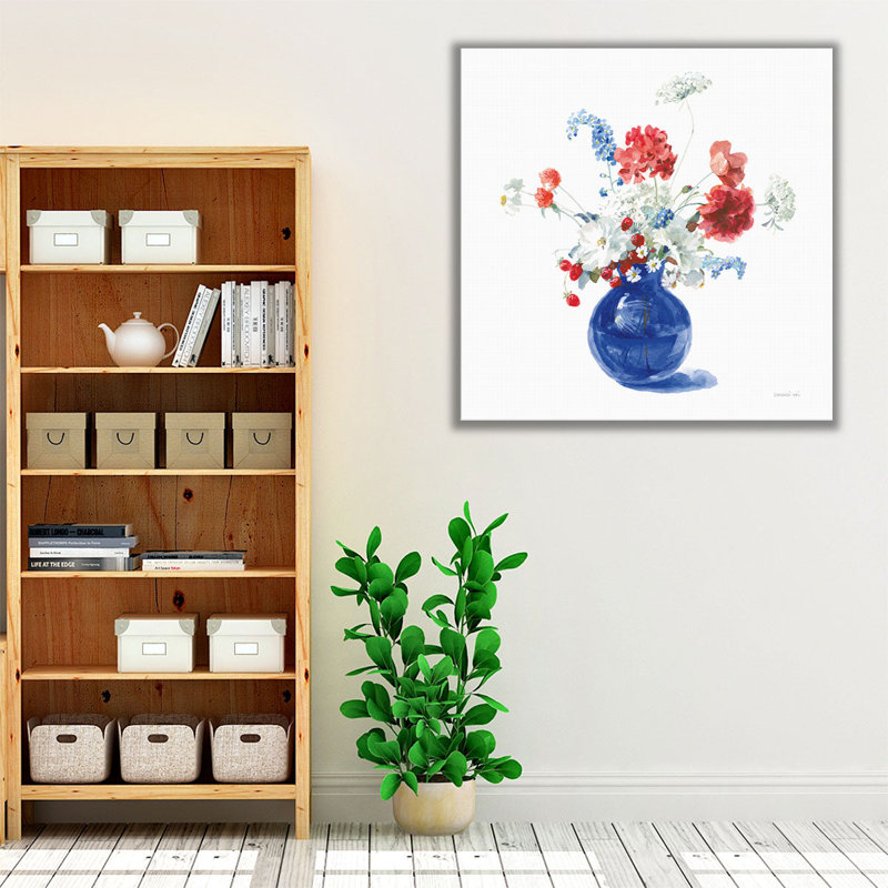 Americana Bouquet - Canvas Print Wall Art, 12" H x 12" W