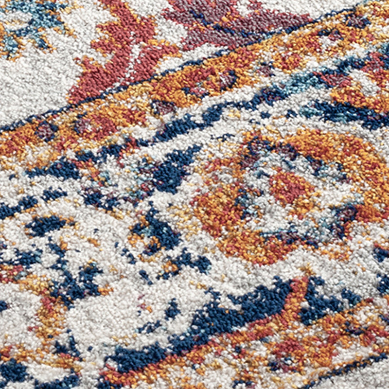 2' X 3' Orange Floral Power Loom Area Rug