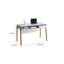Bureau d'écriture, 1 tiroir et tablette ouverte, 47 po, blanc moderne et brun
