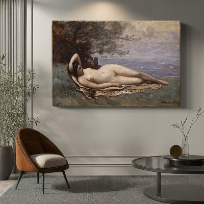 Jean "Bacchante by the Sea (Bacchante couchÃ©e)" - Museum Quality Gallery Wrapped Canvas Wall Art