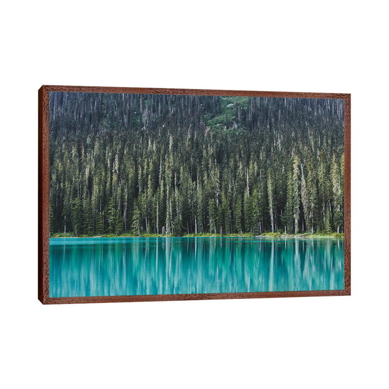 Joffre Lake 1 Piece Wall Art on Canvas, 66.04 cm H x 45.72 cm W, Classic Brown Wood Framed