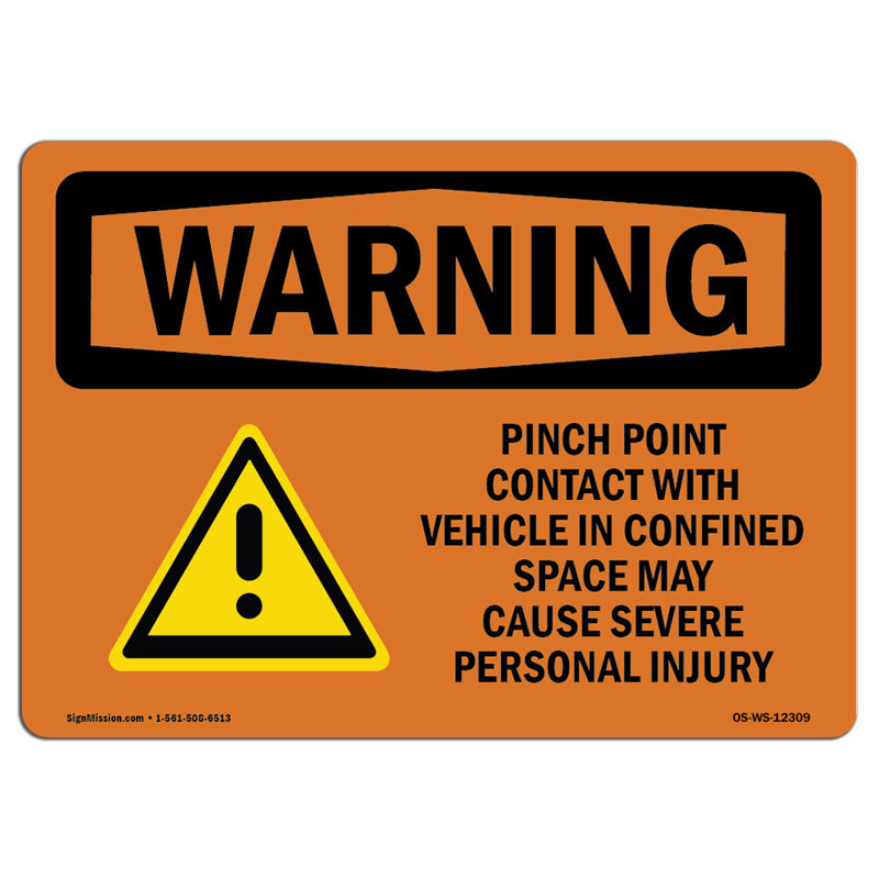 Osha Warning Sign, 12" H x 18" W x 0.1" D
