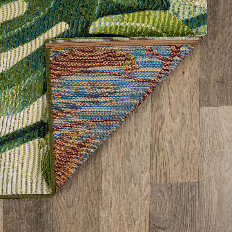 Tapis d'intérieur / extérieur Monstera, Rectangle 5 pi 3 po x 7 pi