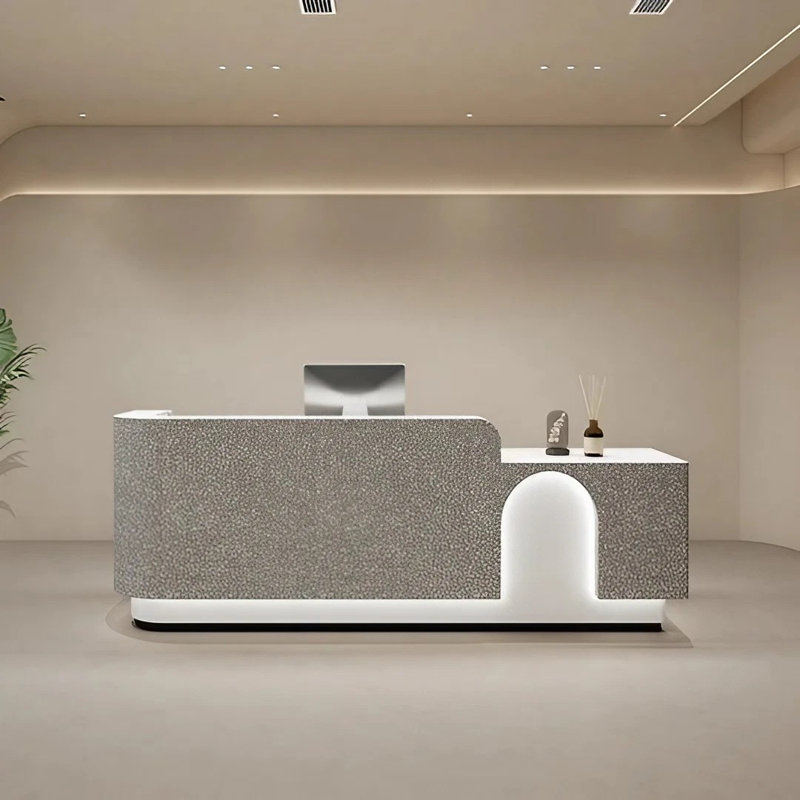 Civale L-Shaped Manufactured Wood Reception Desk