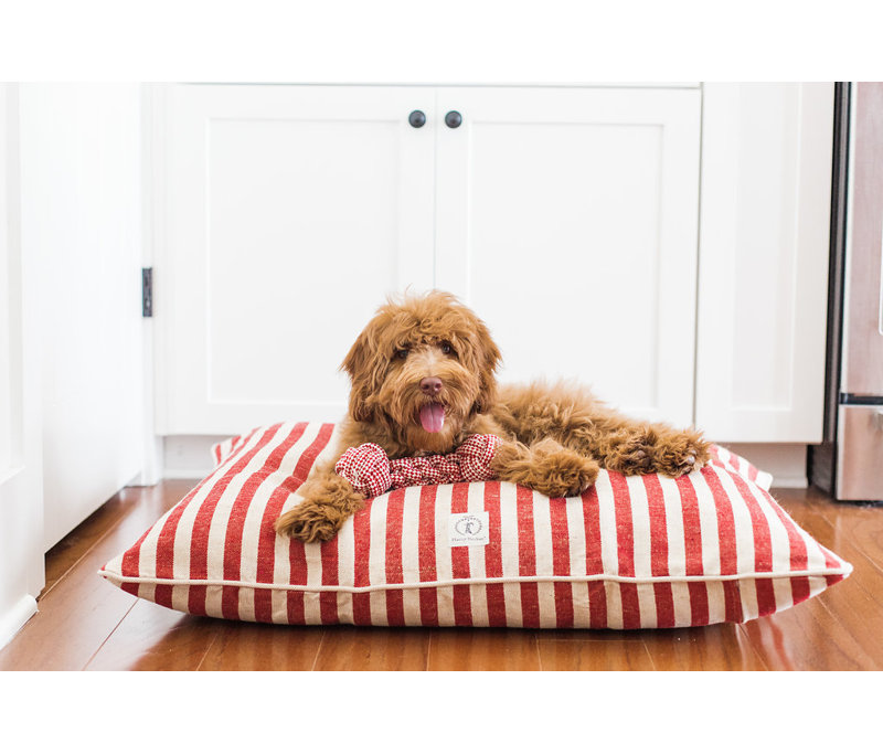Lit pour chien Vintage, Rouge, Grand (l 46 po x P 36 po x H 5 po)