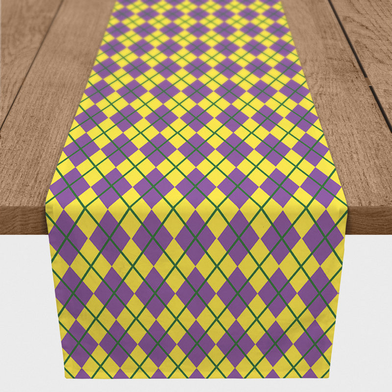 Crystallee Argyle Cotton Blend Table Runner