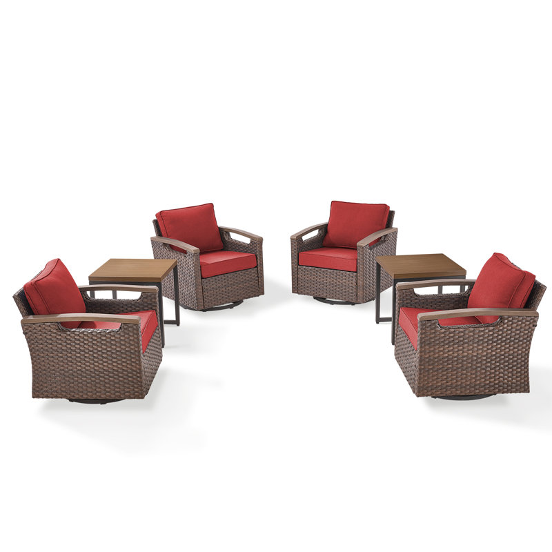 Ensemble de conversation avec chaises d'appoint Arundel, Rouge