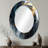 Black Gold Abstract Shapes And Lines V - Modern Oval Wall Mirror-1533142155