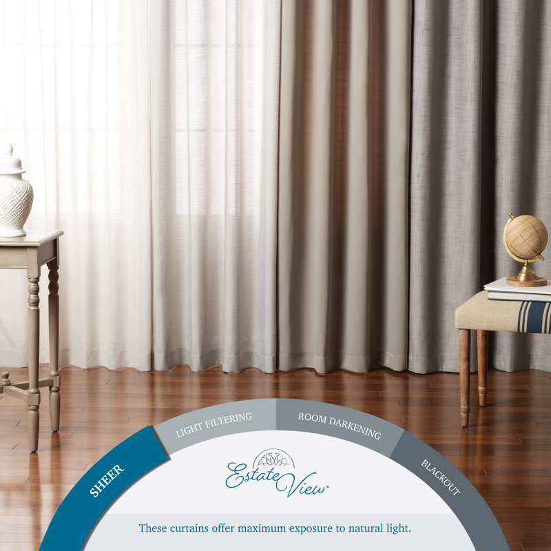 White Semi-Sheer Polyester Rod Pocket Curtain Panel Pair