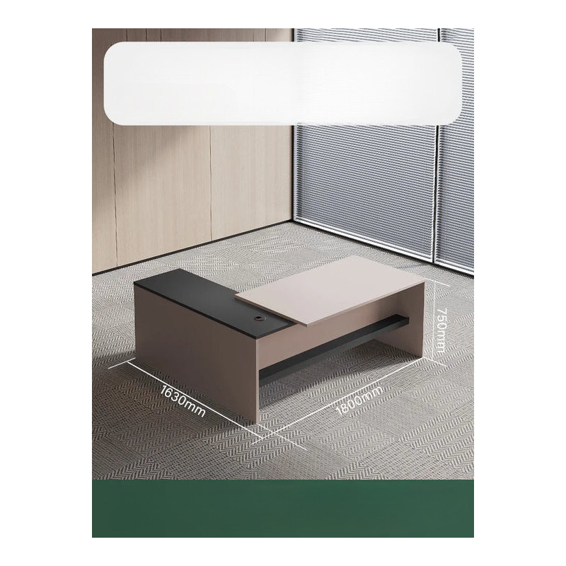 Mykail L-Shaped Executive Desk, 75cm H x 180cm W x 163cm D