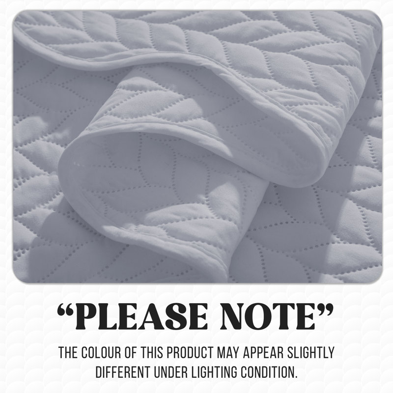 Embossed Quilted Bedspread Set – Soft Microfiber Coverlet With Pillow Shams, Hotel-Style Bedding For High Beds, Silver