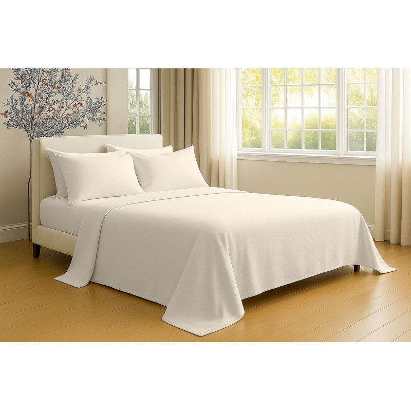6-Piece Ultra-Soft Microfiber Sheet Set, Cream, Full Sheet Set with 4 Pillowcases