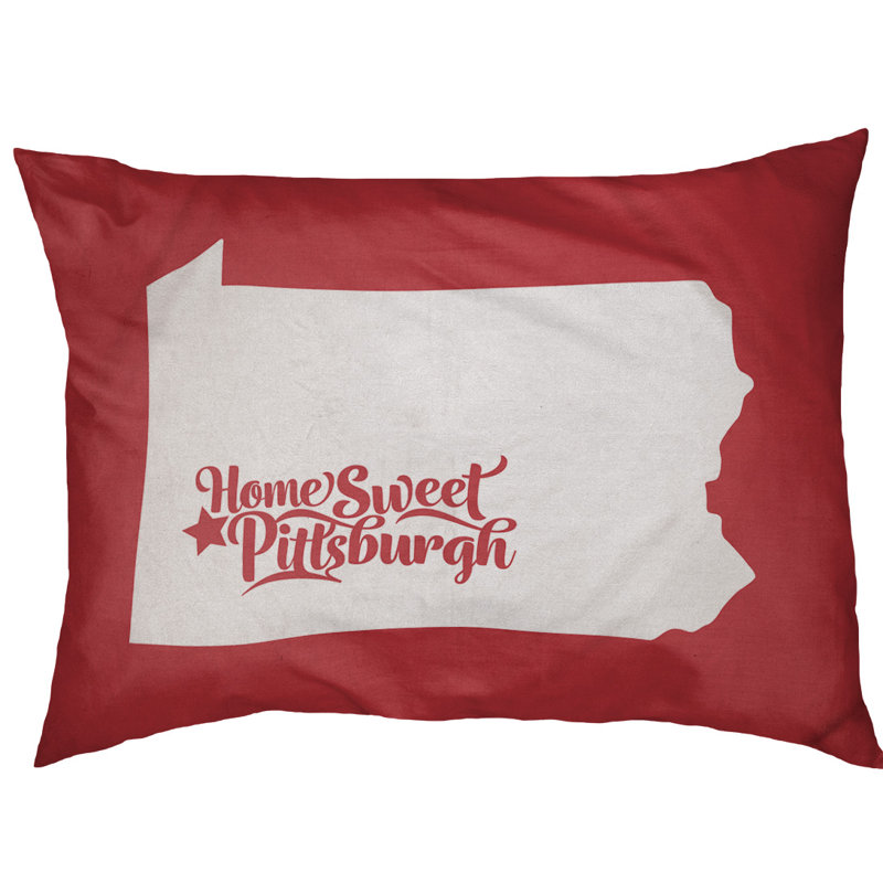 Coussin d’intérieur pour chien pittsburgh pennsylvanie, Petit (l 28 po x P 18 po x H 6 po), Rouge