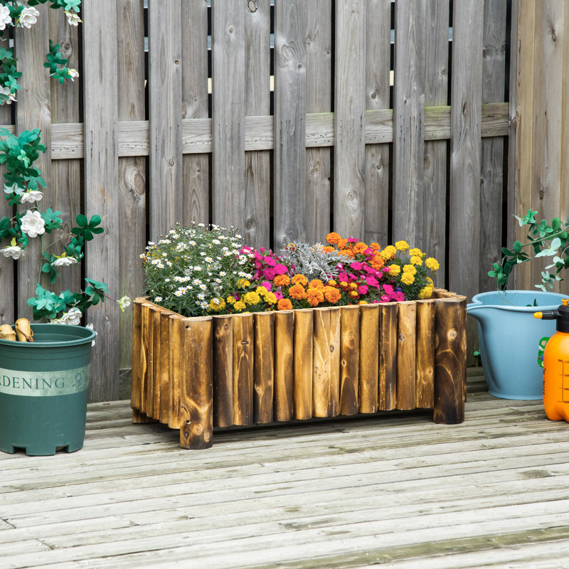 Wood Planter Box, 30cm H x 78cm W x 35cm D