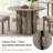 47" Round Industrial Dining Table Set with Nailhead Linen Chairs (Set of 4) 