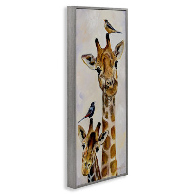 Art giclée girafe et oiseaux perchés par Karen Weber