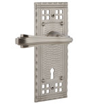 Craftsman Plate Privacy (Bed & Bath) with Decorative Keyhole and Fleur Lever