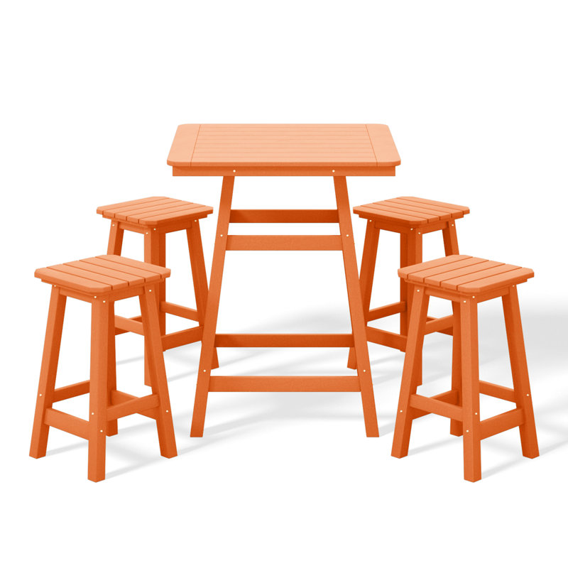 Laguna 5-Piece Square Counter Set, Orange