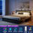 King Bed with 3 Drawers and Open Storage Headboard, Adjustable LED Light and Charging Station, No Box Spring Needed-289183714-289183726