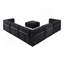 Canapé modulaire à la mode de 120 po avec cadre en fer et en chenille, noir, idéal pour le salon-1104390346