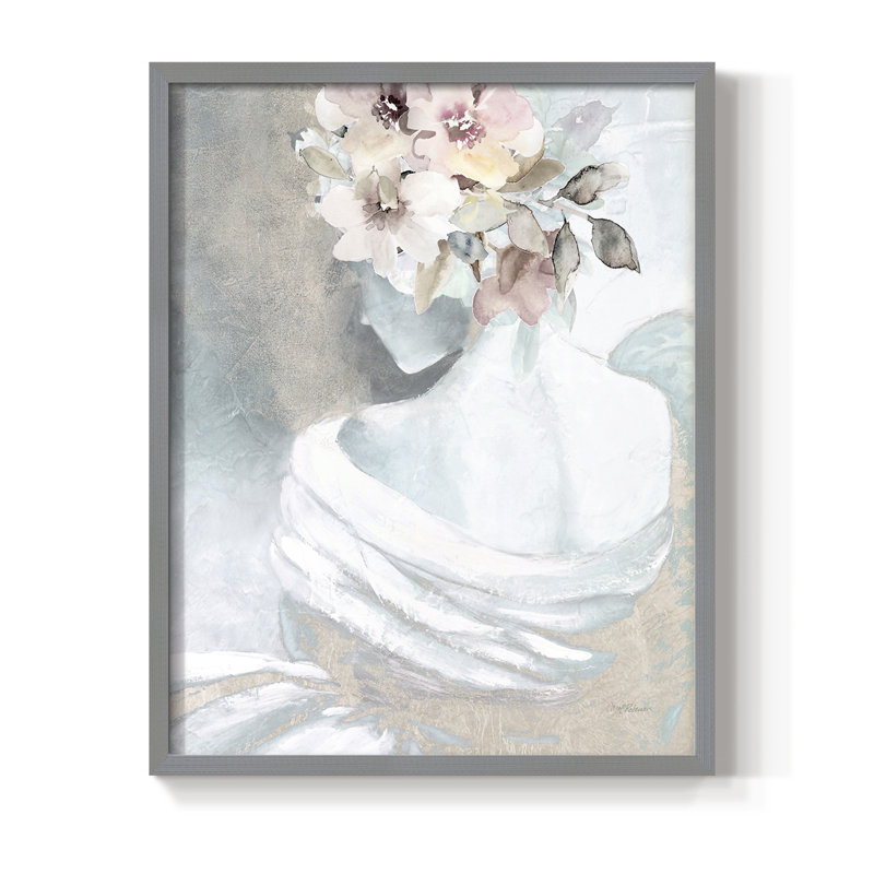 Reproduction encadrée Whisper II - bois massif, H 11 po x l 9 po, Gris