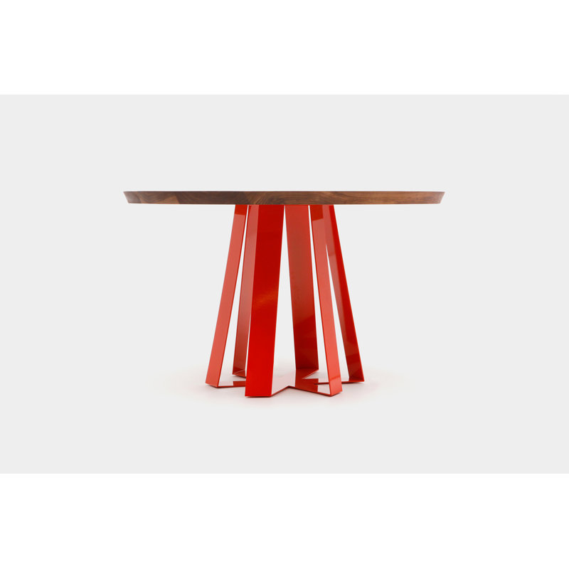 ARS Round Walnut Wood Dining Table, 36" W x 36" L