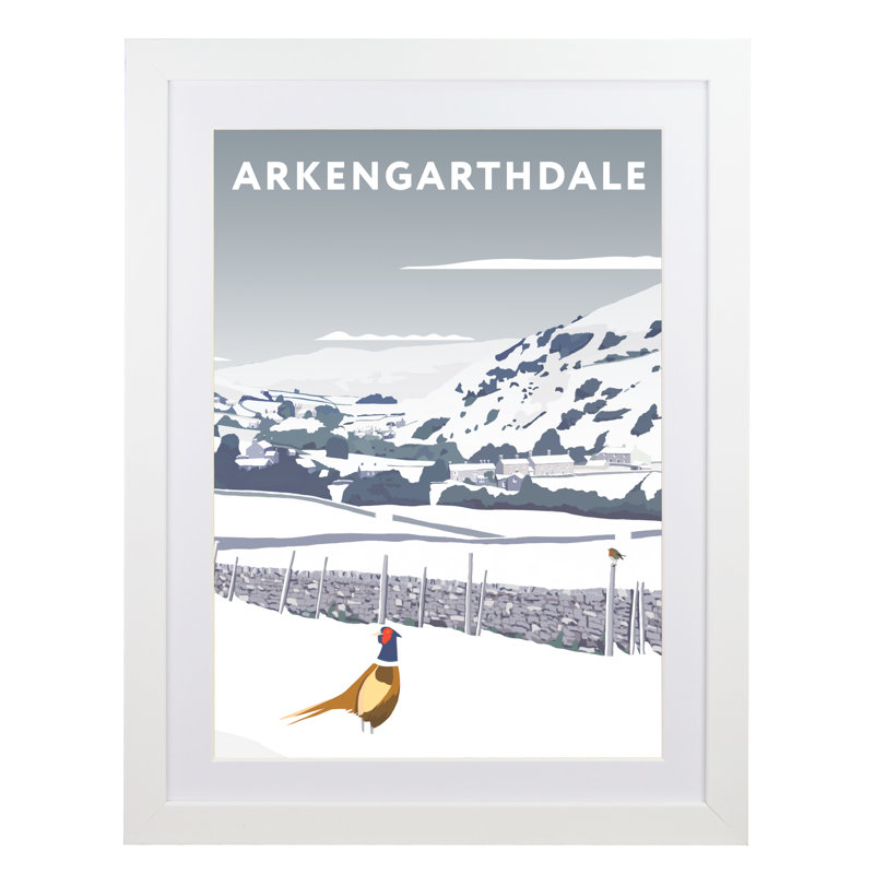 Arkengarthdale Snow by Richard O'Neil - Print, 43.5 cm H x 33.5 cm W x 2.2 cm D, White Wood Frame