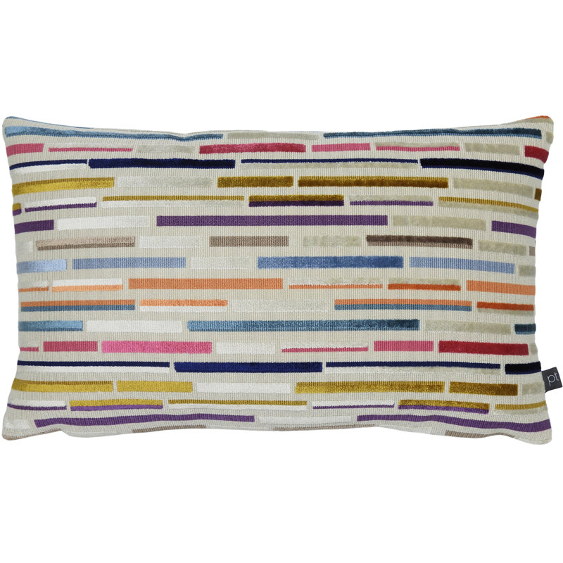 Aleppo Geometric Rectangular Throw Cushion, Polyester, Orange/Yellow/Green