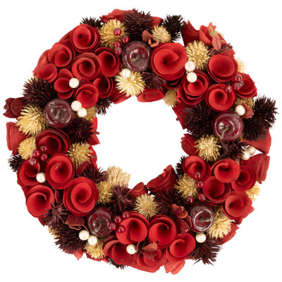 Couronne de Noël artificielle pommes - non éclairée