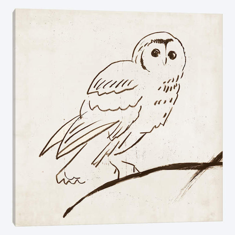 «Owl II», reproduction sur toile, H 12 po x l 12 po x P 1,5 po, Toile tendue, Pas de tapis