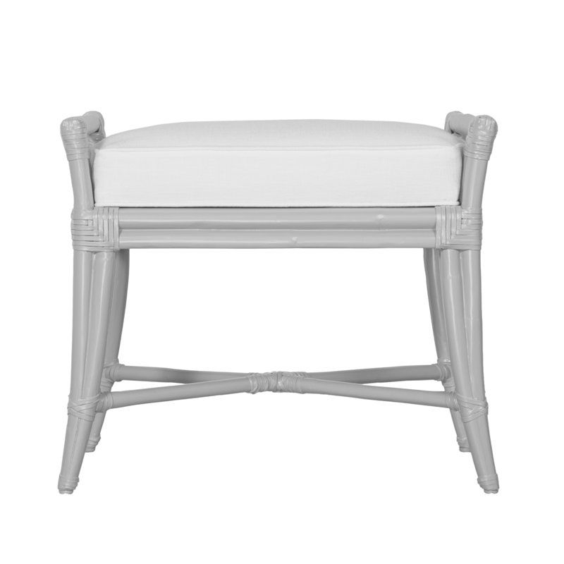 Banc rembourré Malacca, Gris clair